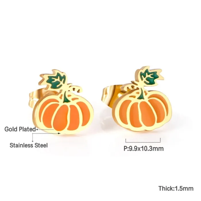 Petites boucles d'oreilles forme végétale - Acier inoxydable 316L
