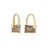Boucles d'oreilles en or en forme de cadenas - avec cristaux