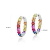 Elegant hoop earrings - with colorful crystals - 925 sterling silverEarrings