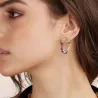 Elegant hoop earrings - with colorful crystals - 925 sterling silverEarrings