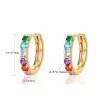 Boucles d'oreilles rondes élégantes - cristaux colorés - argent sterling 925