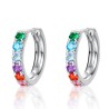 Elegant round earrings - colorful crystals - 925 sterling silverEarrings