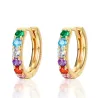 Boucles d'oreilles rondes élégantes - cristaux colorés - argent sterling 925