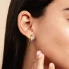 Boucles d'oreilles rondes élégantes - cristaux colorés - argent sterling 925