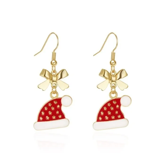 Boucles d'oreilles décoratives de Noël - flocon de neige - Père Noël