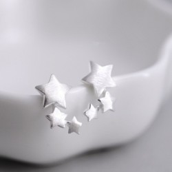 Silver triple star - earringsEarrings