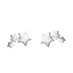 Triple étoile en argent - boucles d'oreilles