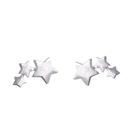 Triple étoile en argent - boucles d'oreilles