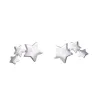 Triple étoile en argent - boucles d'oreilles