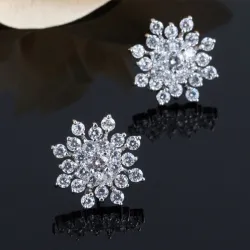 Boucles d'oreilles exclusives flocon de neige en cristal