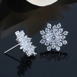 Boucles d'oreilles exclusives flocon de neige en cristal