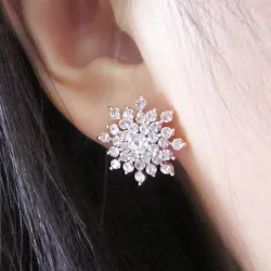 Boucles d'oreilles exclusives flocon de neige en cristal