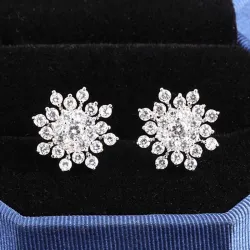 Boucles d'oreilles exclusives flocon de neige en cristal