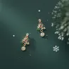 Sapin de Noël en cristal coloré - Boucles d'oreilles en argent sterling 925