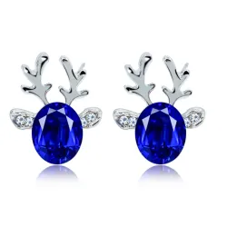 Boucles d'oreilles Elk de Noël - avec cristal