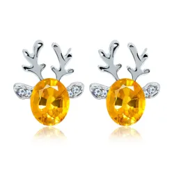 Boucles d'oreilles Elk de Noël - avec cristal