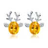 Boucles d'oreilles Elk de Noël - avec cristal