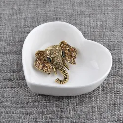 Broche éléphant en cristal vintage