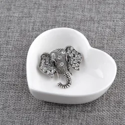 Broche éléphant en cristal vintage