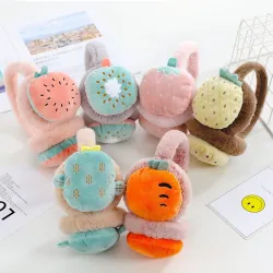 Winter kids earmuffs - warm plush - cartoon fruit embroideryHats & caps