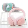 Cache-oreilles enfants hiver - peluche chaude - broderie fruits dessin animé