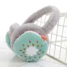 Cache-oreilles enfants hiver - peluche chaude - broderie fruits dessin animé
