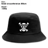 Chapeau en toile - style seau - noir - avec imprimé tête de mort