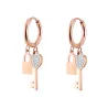 Clé / serrure en cristal - boucles d'oreilles
