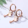 Clé / serrure en cristal - boucles d'oreilles