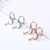Clé / serrure en cristal - boucles d'oreilles