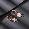 Trèfle à quatre feuilles / cristal - boucles d'oreilles