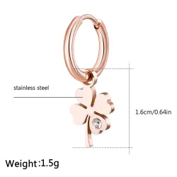Trèfle à quatre feuilles / cristal - boucles d'oreilles
