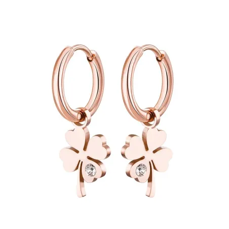 Trèfle à quatre feuilles / cristal - boucles d'oreilles