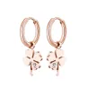 Trèfle à quatre feuilles / cristal - boucles d'oreilles