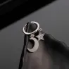 Small circle earrings - moon / crystal starEarrings