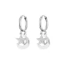 Boucles d'oreilles petit cercle - lune / étoile de cristal