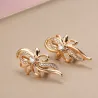 Elegant rose gold earrings - crystal flowerEarrings