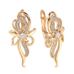 Elegant rose gold earrings - crystal flowerEarrings