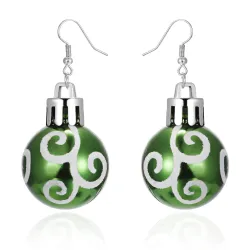 Boucles d'oreilles en forme de boule de sapin de Noël