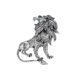 Lion antique en argent / or - broche