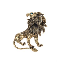 Antique silver / gold lion - broochBrooches