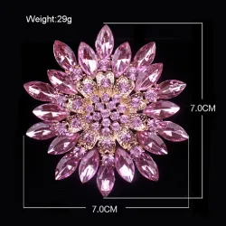 Grande fleur de marguerite - broche en cristal