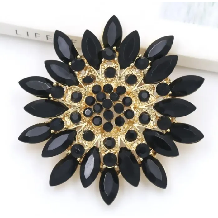 Grande fleur de marguerite - broche en cristal