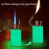 Briquet en métal à double flamme - brillant dans le noir