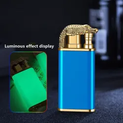 Briquet en métal à double flamme - brillant dans le noir