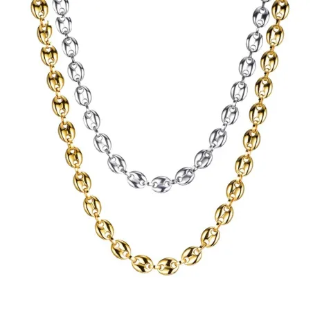 Coffee beans shaped link chain - necklace - stainless steel - unisex - waterproofNecklaces