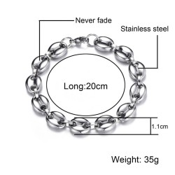 Coffee beans shaped link chain - bracelet - stainless steel - unisex - waterproofBracelets