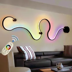 Applique moderne - LED - Télécommande RVB - S - W - forme ligne