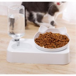 Gamelle double - distributeur d'eau automatique - pour chiens / chats