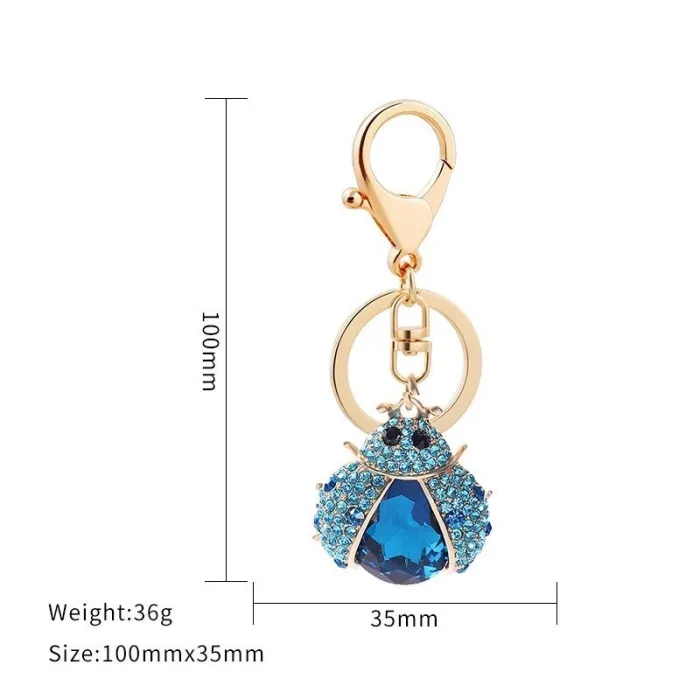 Porte-clés en forme d'insecte en cristal